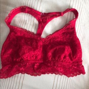 red lace bralette